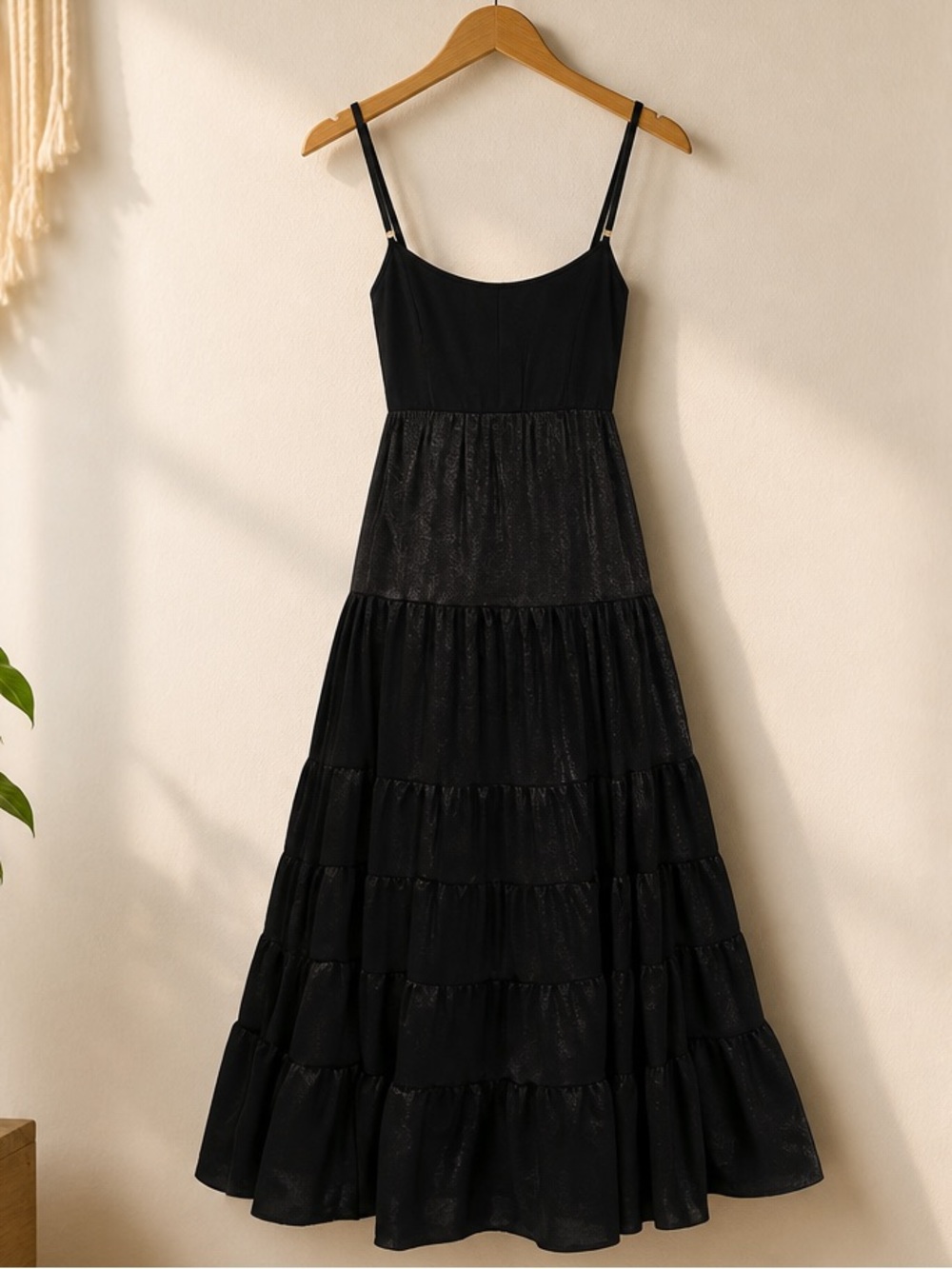 Joyfolie BEGONIA MAXI DRESS IN METALLIC BLACK - Picture 2 of 8